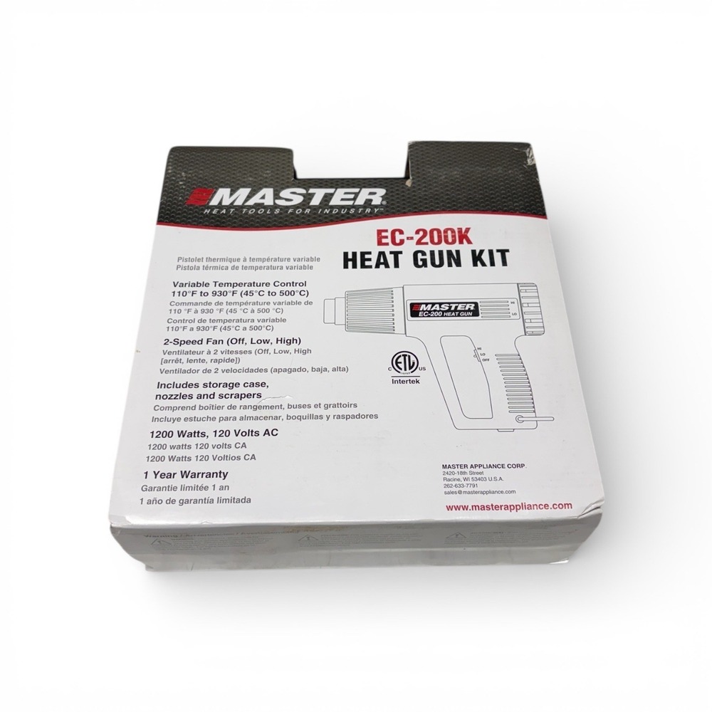 NEW Master Appliance EC-200K Variable Temp Heat‎ Gun Kit 930F 1200W Pro Tool